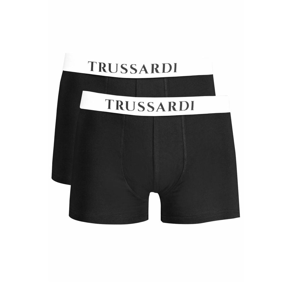 Trussardi Nero Cotton Men Boxer Trussardi
