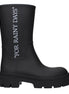 Off-White Black Cotton Ankle Boots Off-White