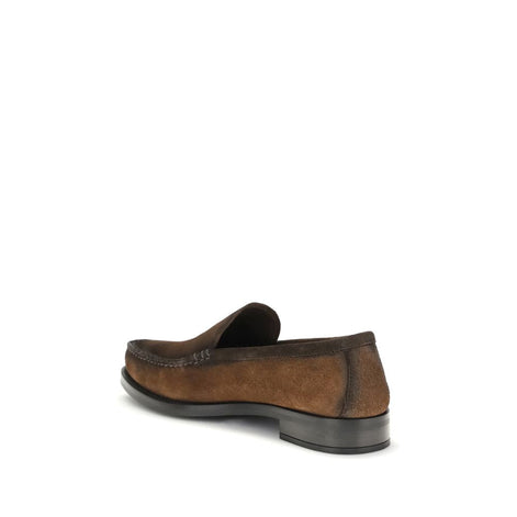 Prada Brown Leather Slip-On Loafers Prada