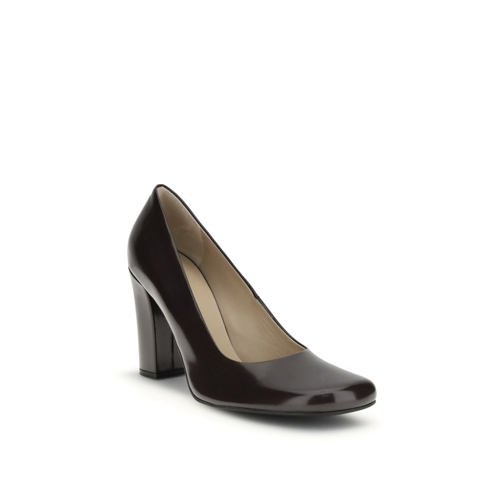 The Row Brown Calf Leather Bos Taurus Platform Pumps The Row