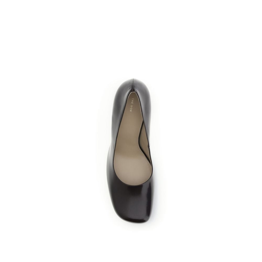 The Row Brown Calf Leather Bos Taurus Platform Pumps The Row