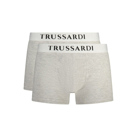 Trussardi Gray Cotton Men Boxer Trussardi