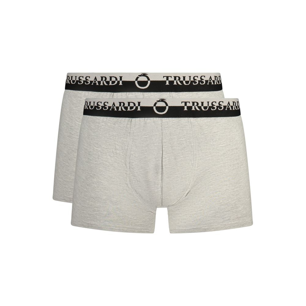 Trussardi Gray Cotton Men Boxer Short Trussardi