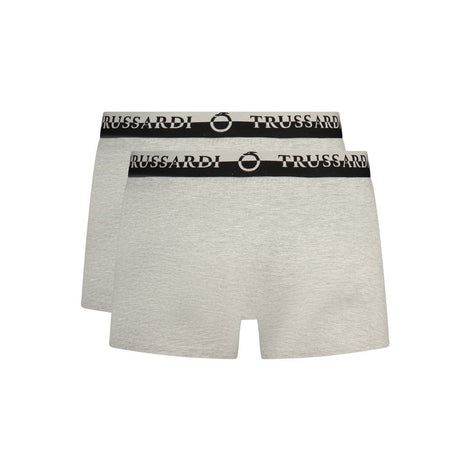 Trussardi Gray Cotton Men Boxer Short Trussardi