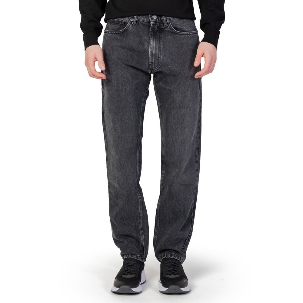Hugo Boss Black Cotton Relaxed Fit Jeans Hugo Boss