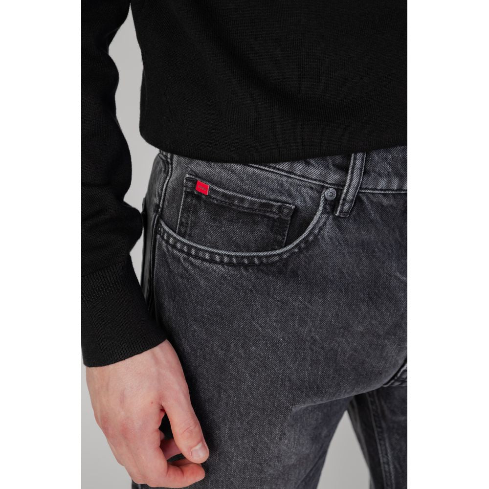 Hugo Boss Black Cotton Relaxed Fit Jeans Hugo Boss