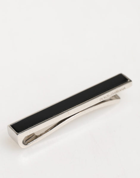 Dolce & Gabbana Silver Tone Brass Logo Branded Men Accessory Tie Clip Bar Dolce & Gabbana