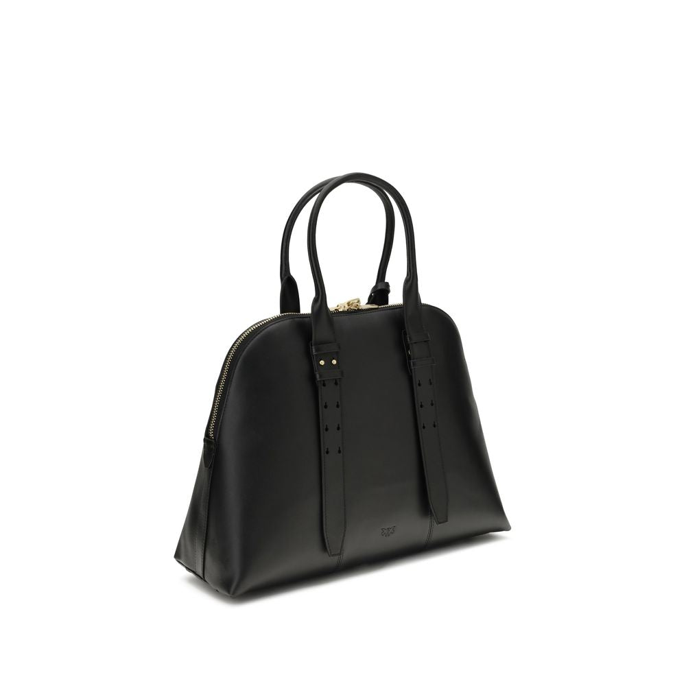 PINKO Black Calf Leather Bos Taurus Shoulder Bag PINKO