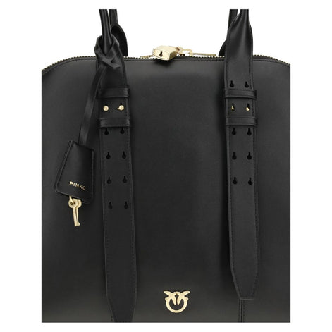 PINKO Black Calf Leather Bos Taurus Shoulder Bag PINKO