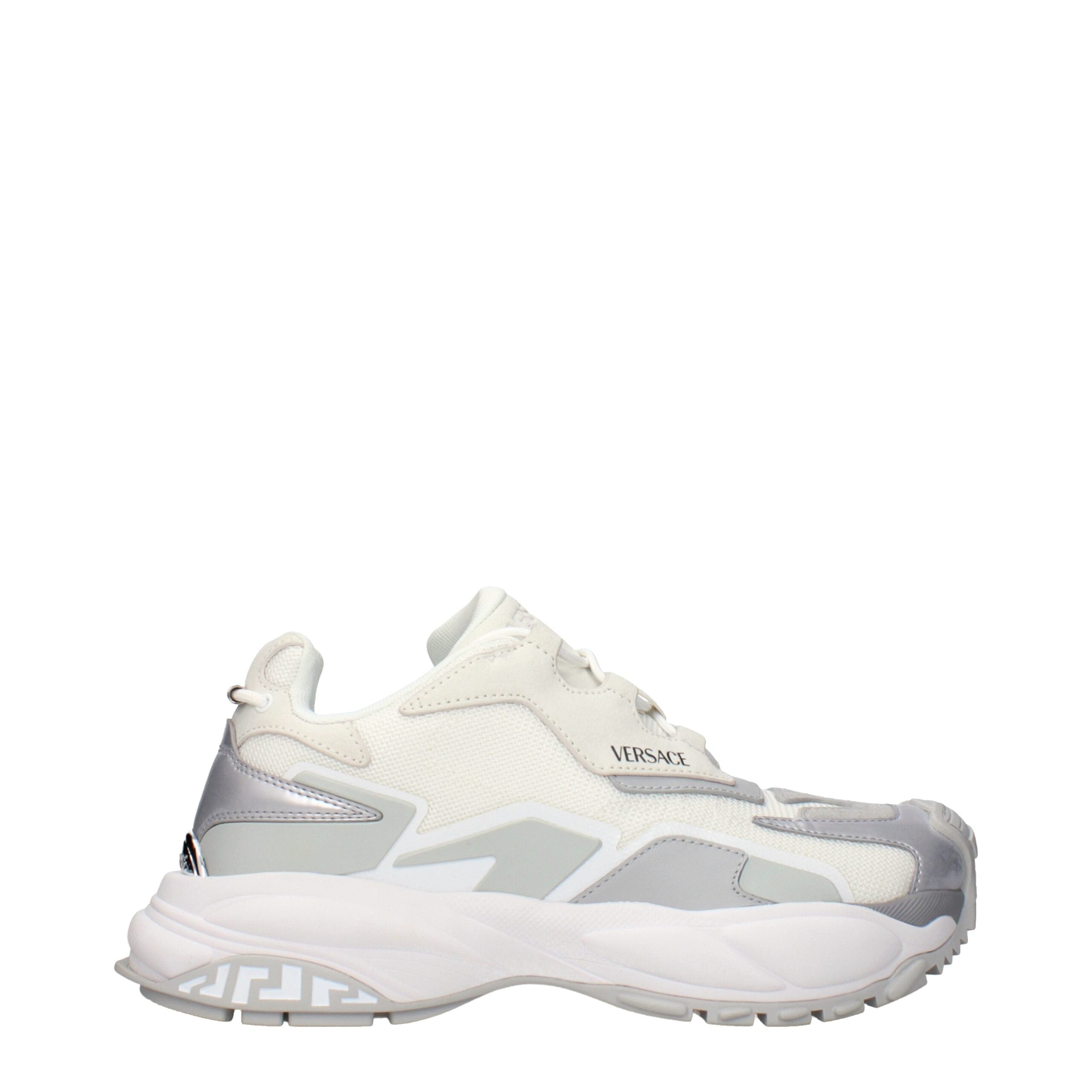 Versace White Fabric Chunky Sneakers Versace