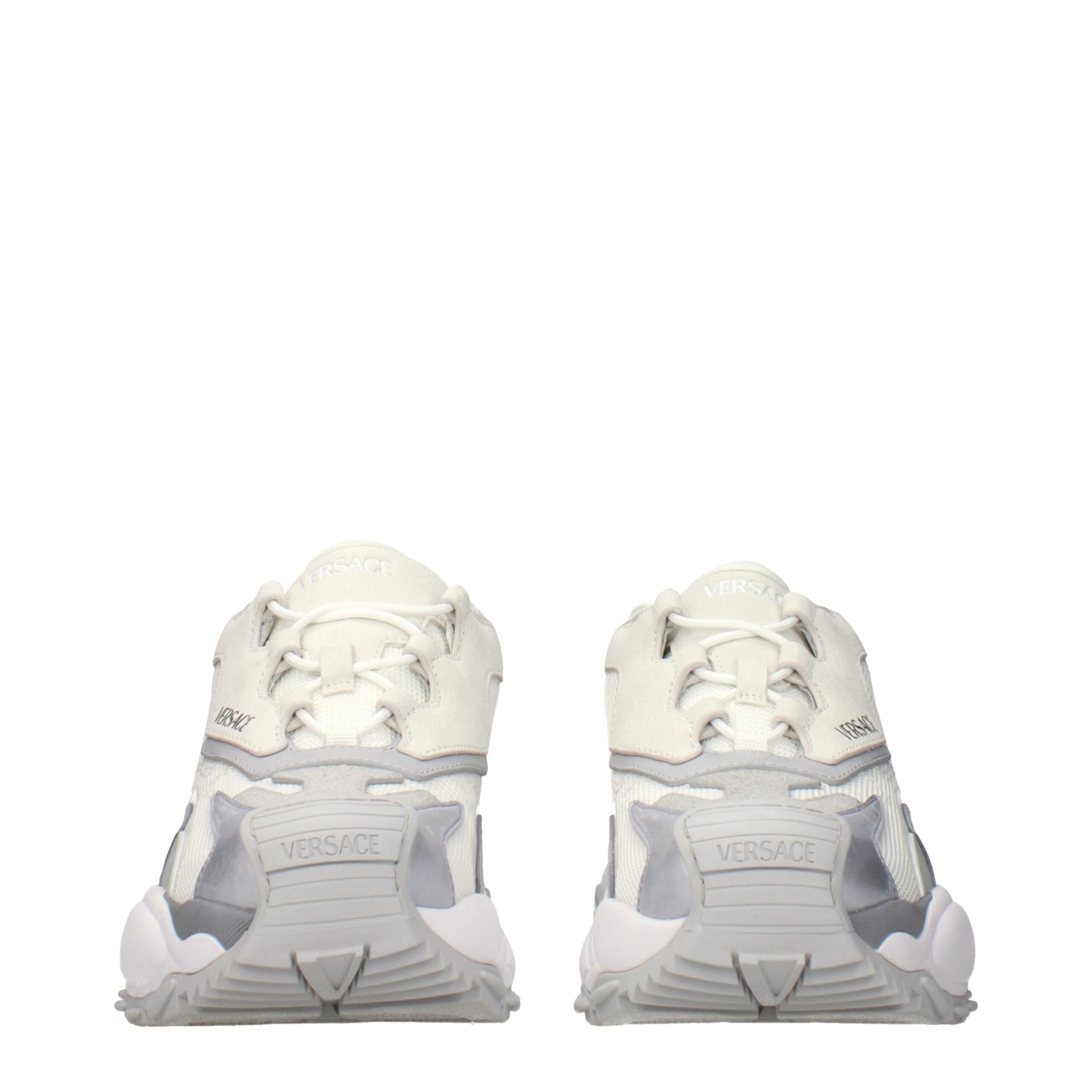 Versace White Fabric Chunky Sneakers Versace