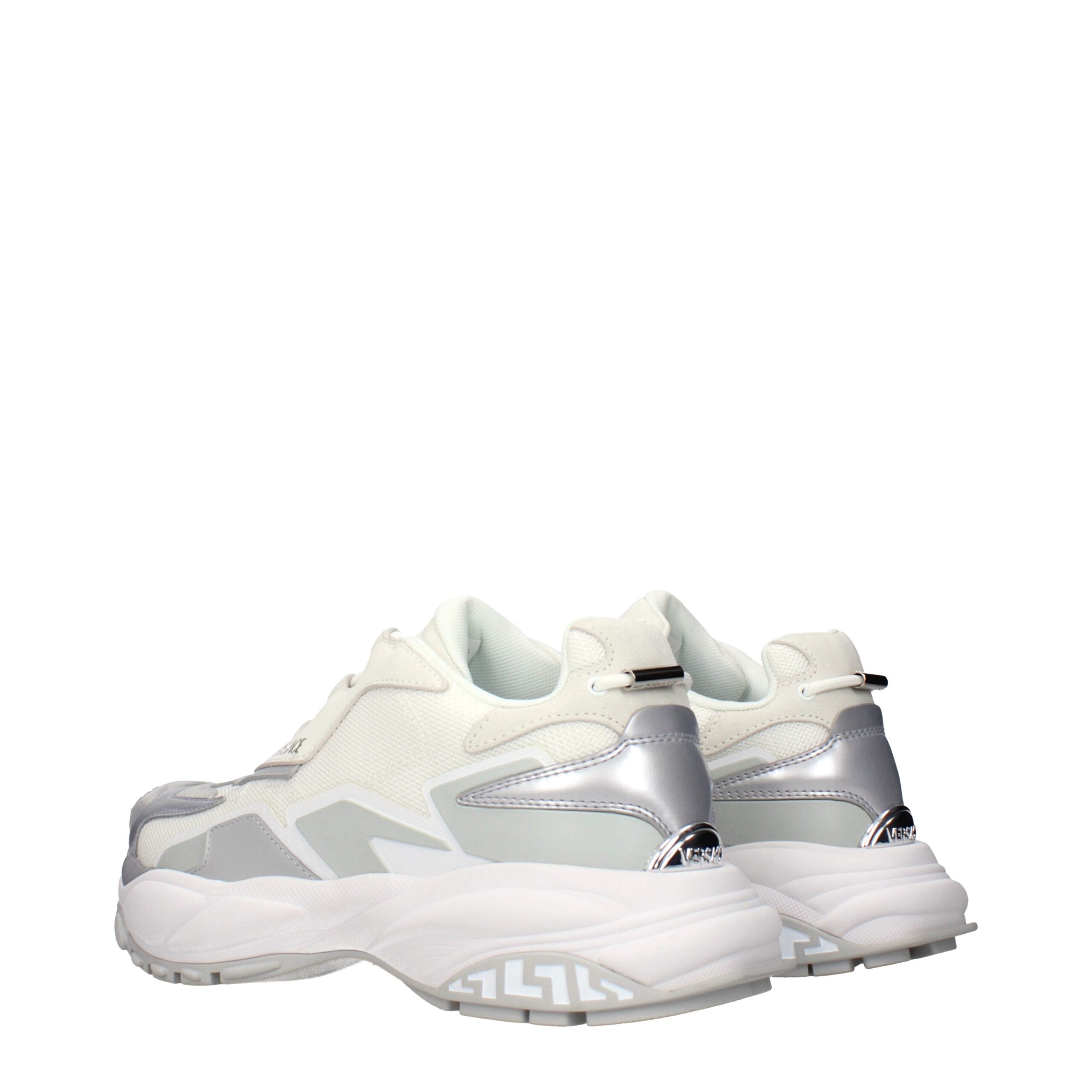 Versace White Fabric Chunky Sneakers Versace