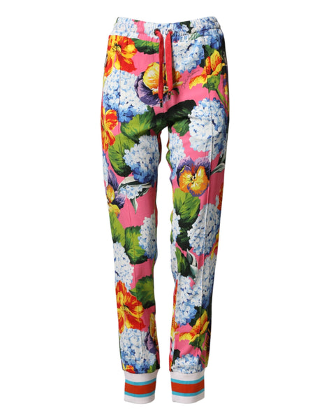 Dolce & Gabbana Multicolor Floral Mid Waist Jogger Pants Dolce & Gabbana