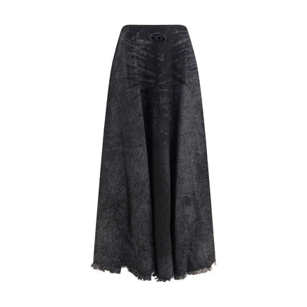 Diesel Black Cotton Long Skirt Diesel