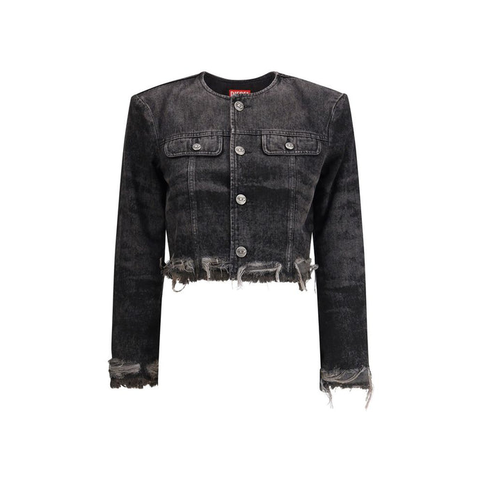 Diesel Gray Cotton Denim Jacket Diesel
