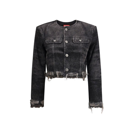 Diesel Gray Cotton Denim Jacket Diesel