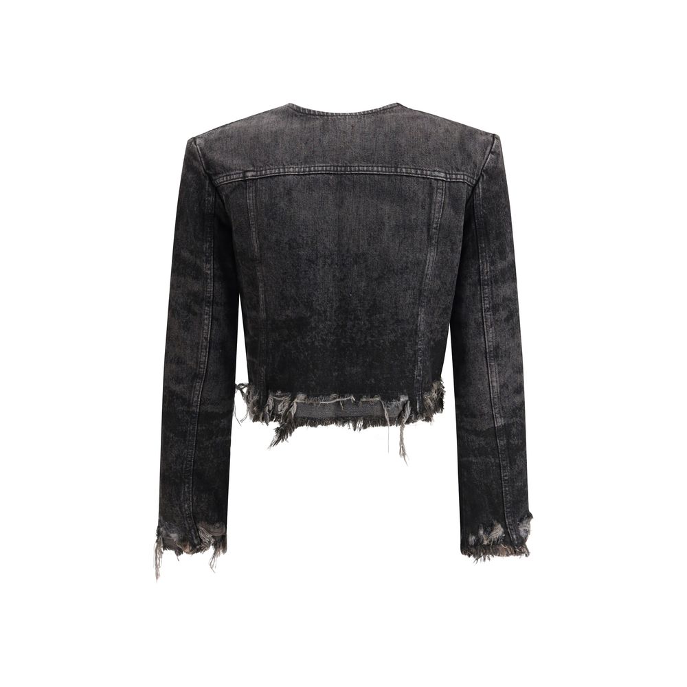 Diesel Gray Cotton Denim Jacket Diesel