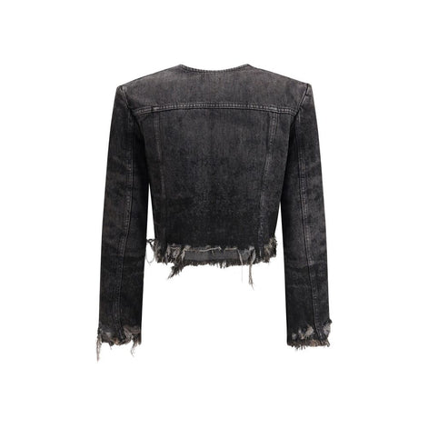 Diesel Gray Cotton Denim Jacket Diesel