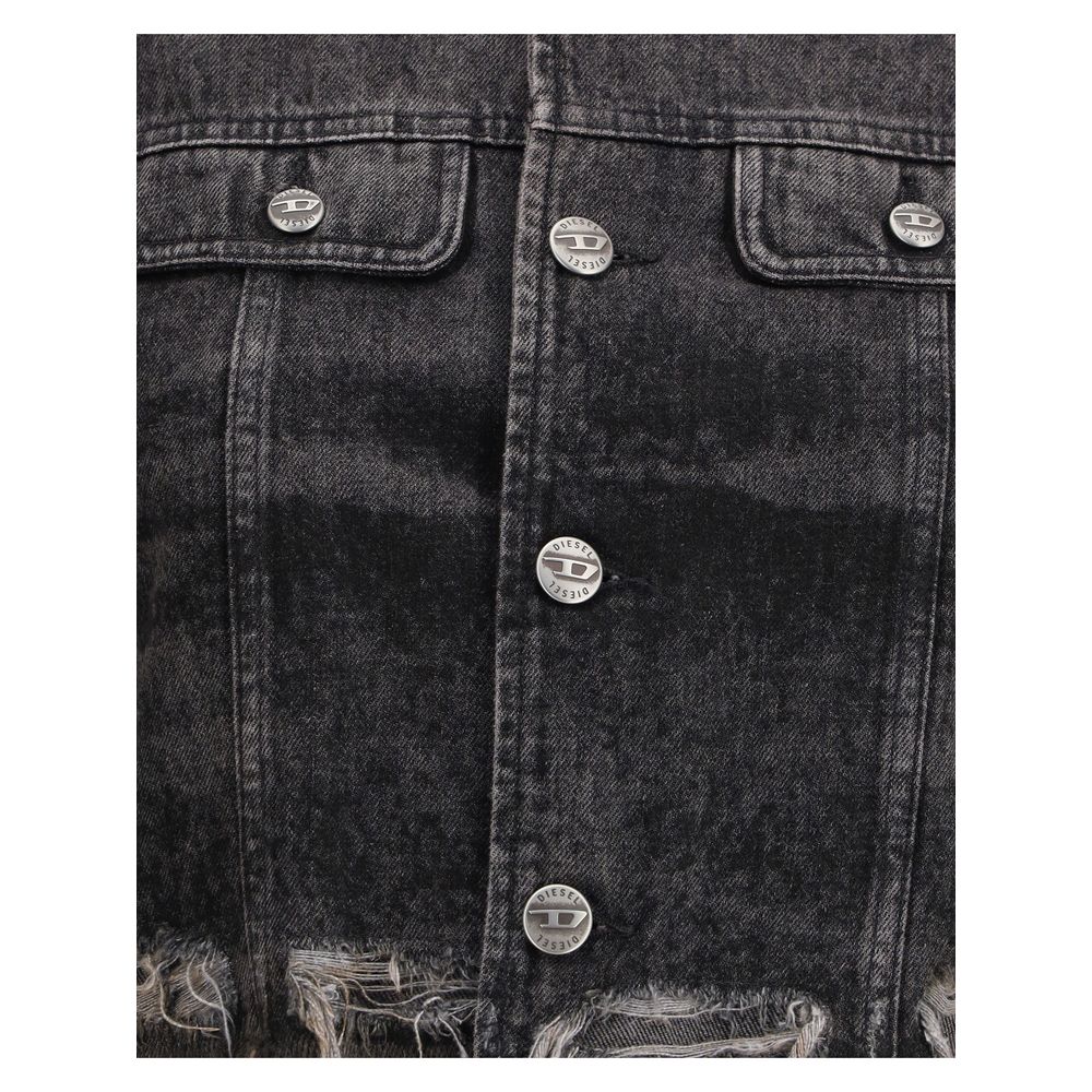 Diesel Gray Cotton Denim Jacket Diesel