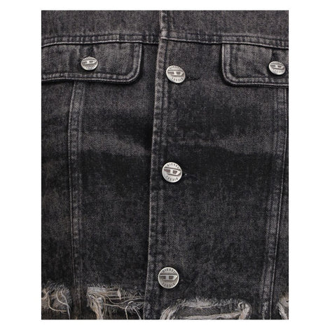 Diesel Gray Cotton Denim Jacket Diesel