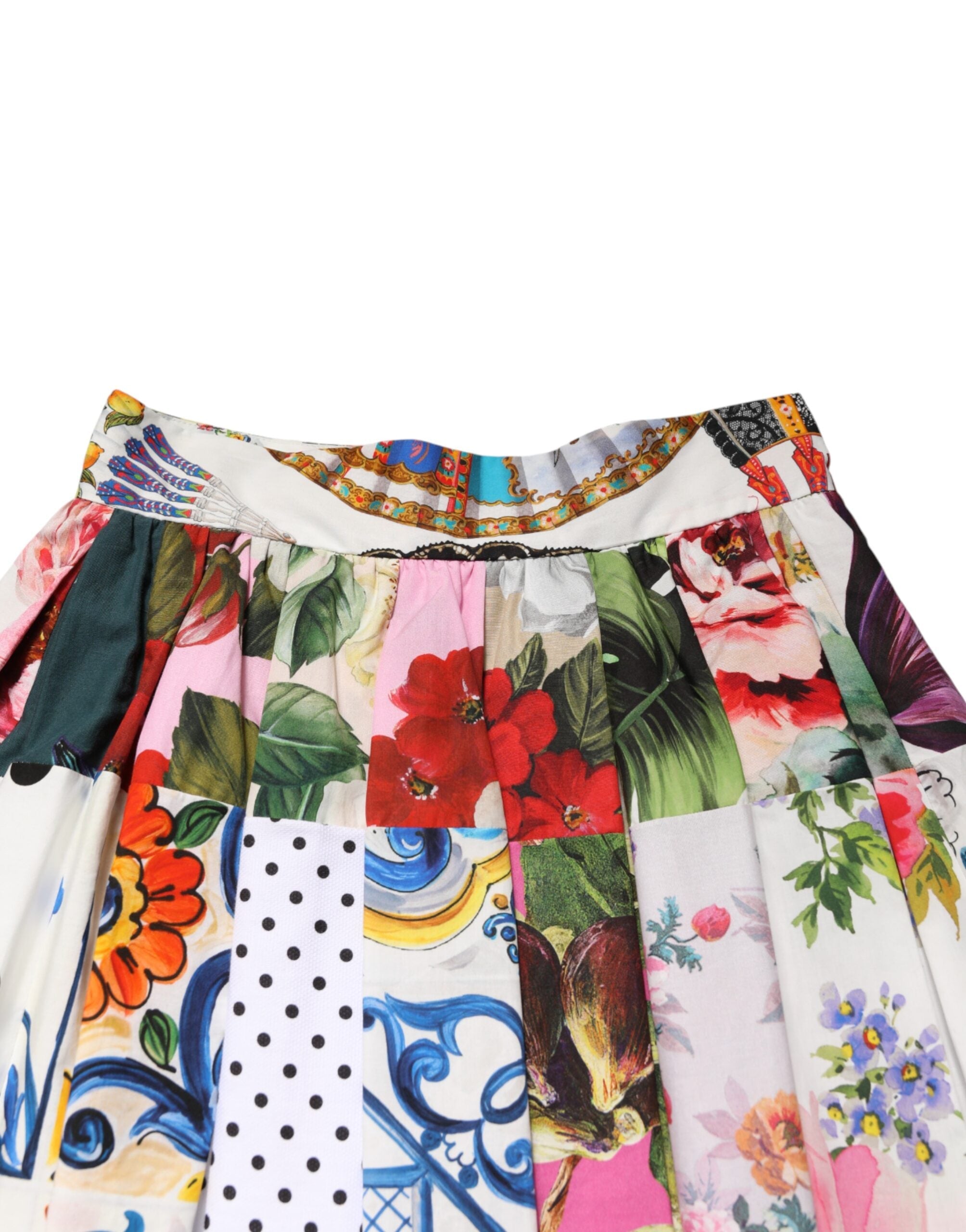 Dolce & Gabbana Multicolor Patchwork High Waist Midi Skirt Dolce & Gabbana