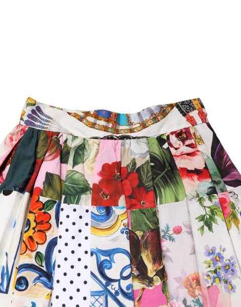 Dolce & Gabbana Multicolor Patchwork High Waist Midi Skirt Dolce & Gabbana