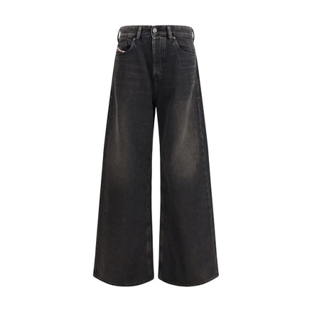 Diesel Black Cotton Relaxed Fit Jeans Diesel