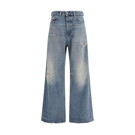 Diesel Blue Cotton Relaxed Fit Jeans Diesel