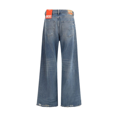 Diesel Blue Cotton Relaxed Fit Jeans Diesel