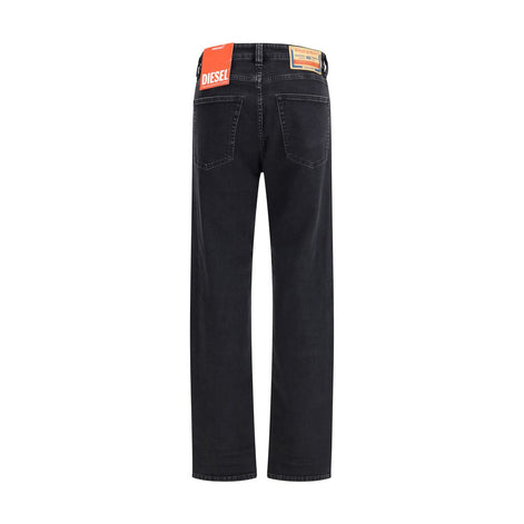 Diesel Black Cotton Relaxed Fit Jeans Diesel