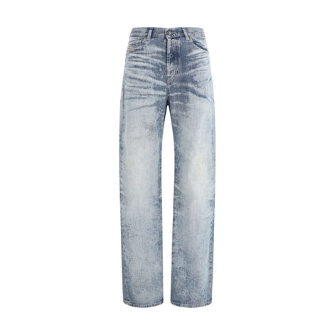 Diesel Blue Cotton Straight-Leg Jeans Diesel
