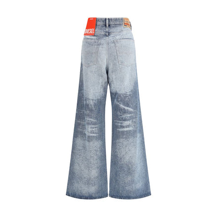Diesel Blue Cotton Flared Jeans Diesel