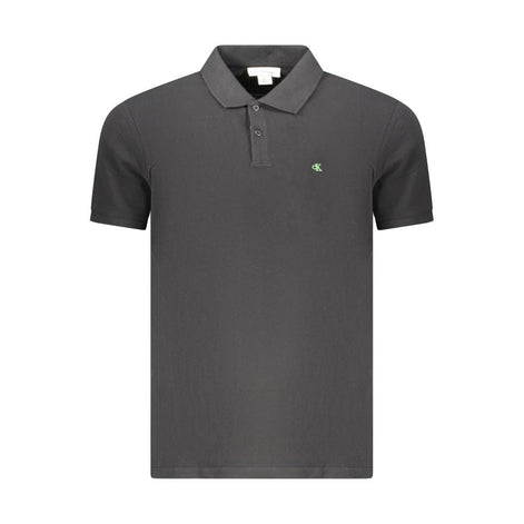 Calvin Klein Black Cotton Men Polo Calvin Klein