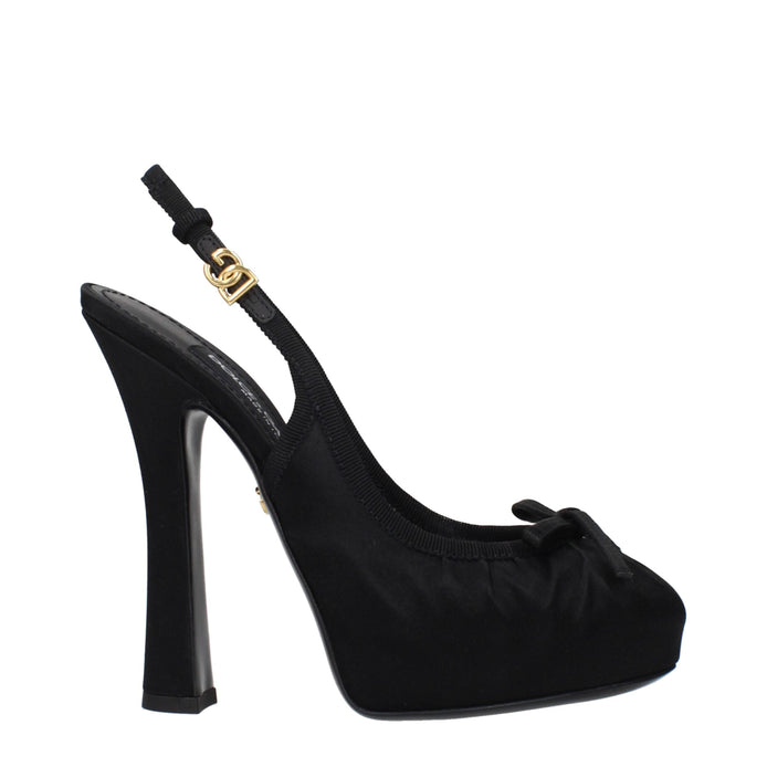 Dolce & Gabbana Black Satin High Heel Pumps Dolce & Gabbana