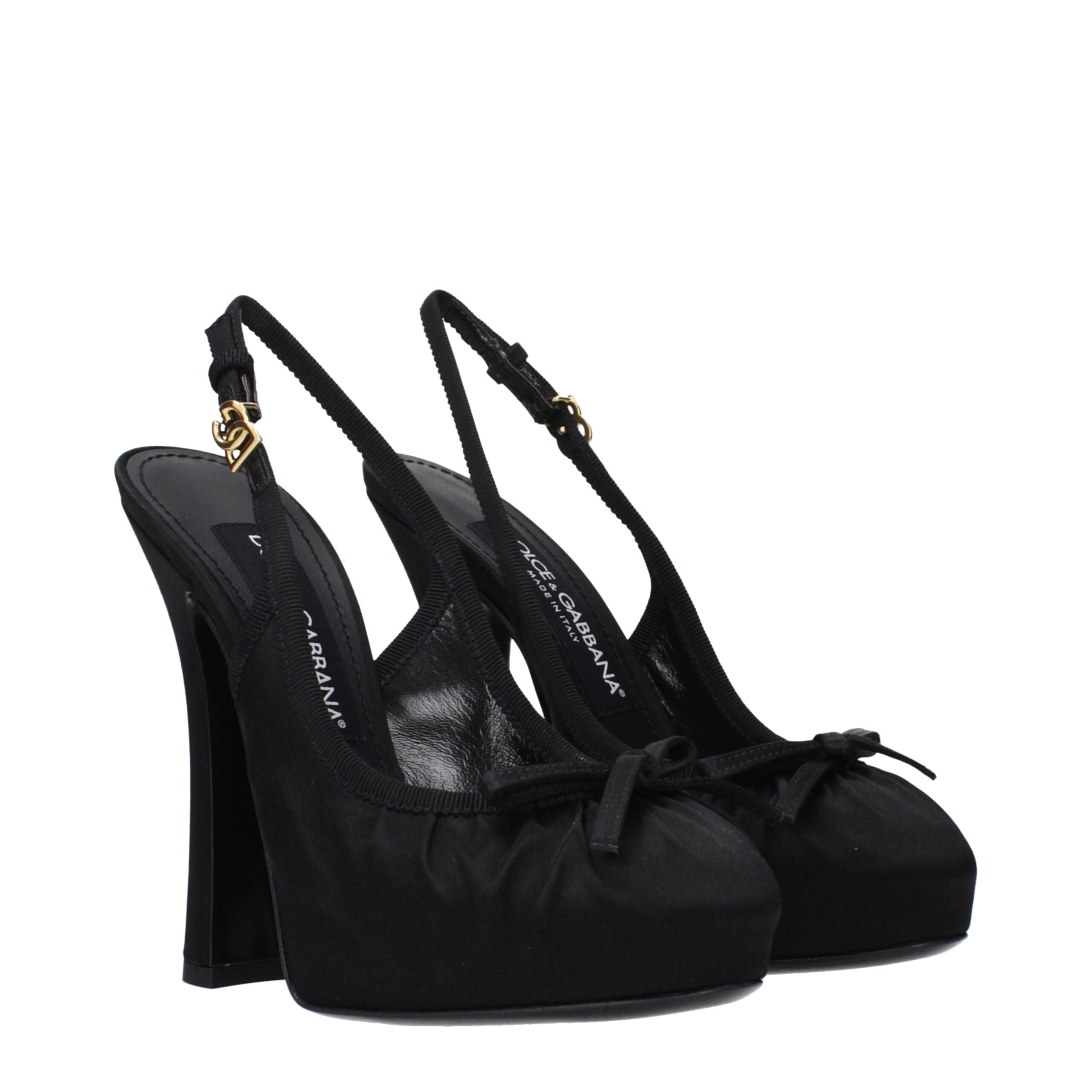 Dolce & Gabbana Black Satin High Heel Pumps Dolce & Gabbana