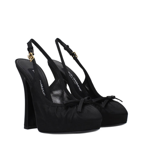 Dolce & Gabbana Black Satin High Heel Pumps Dolce & Gabbana