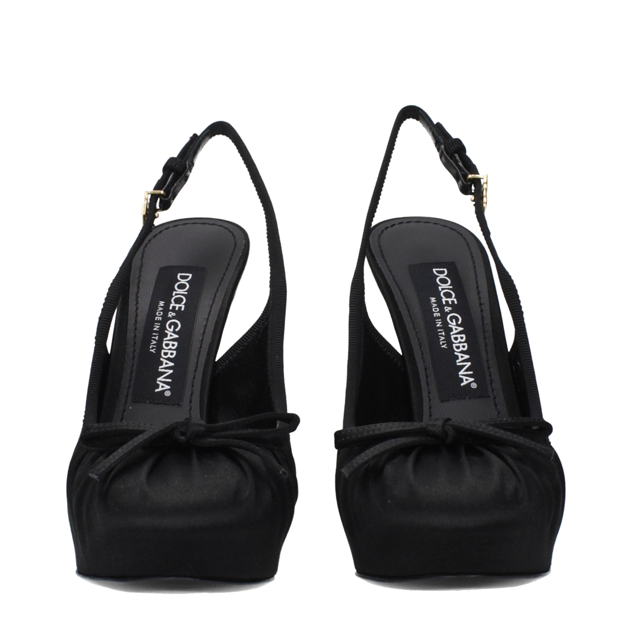 Dolce & Gabbana Black Satin High Heel Pumps Dolce & Gabbana
