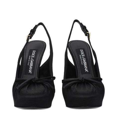 Dolce & Gabbana Black Satin High Heel Pumps Dolce & Gabbana