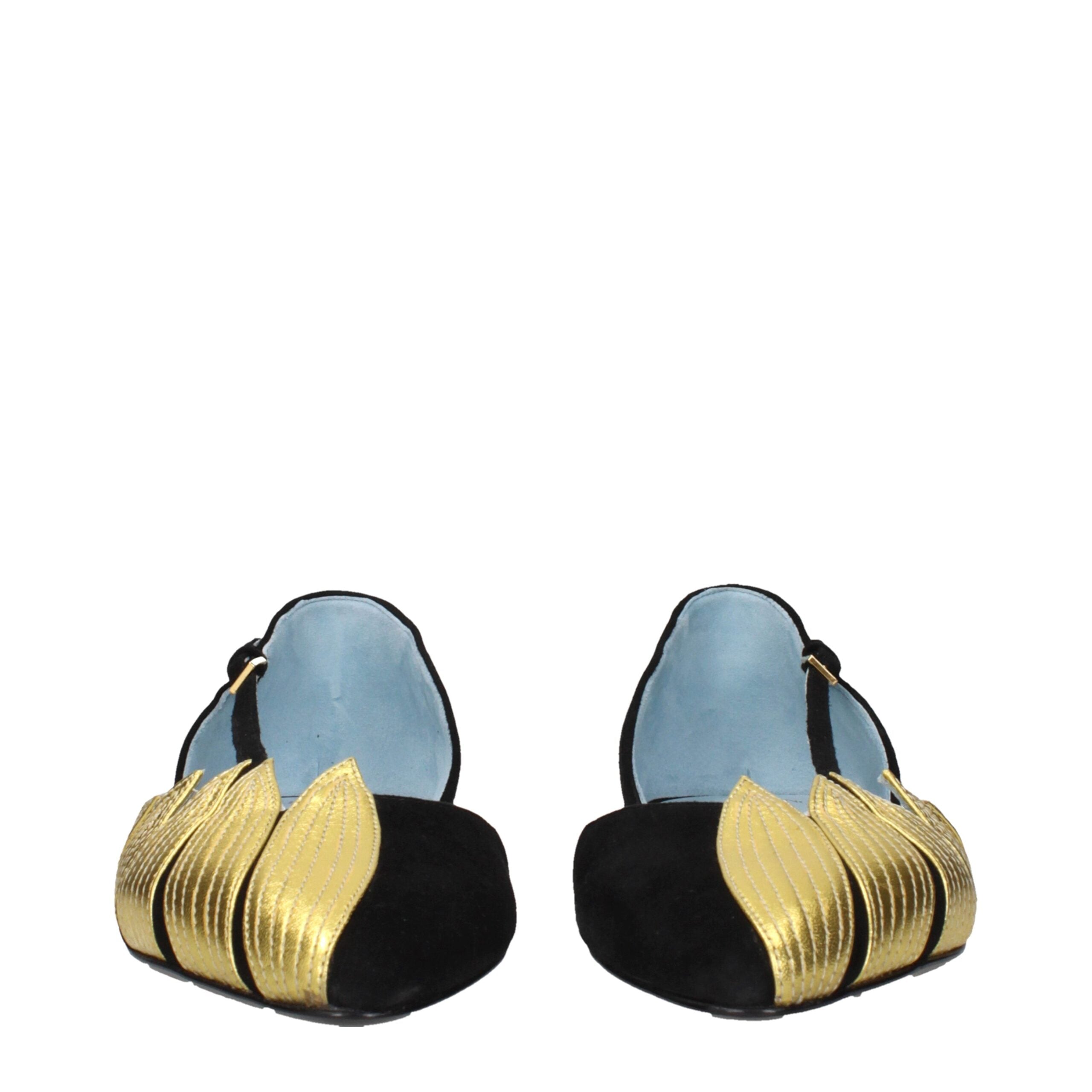 Valentino Garavani Black Leather Flat Sandals Valentino Garavani