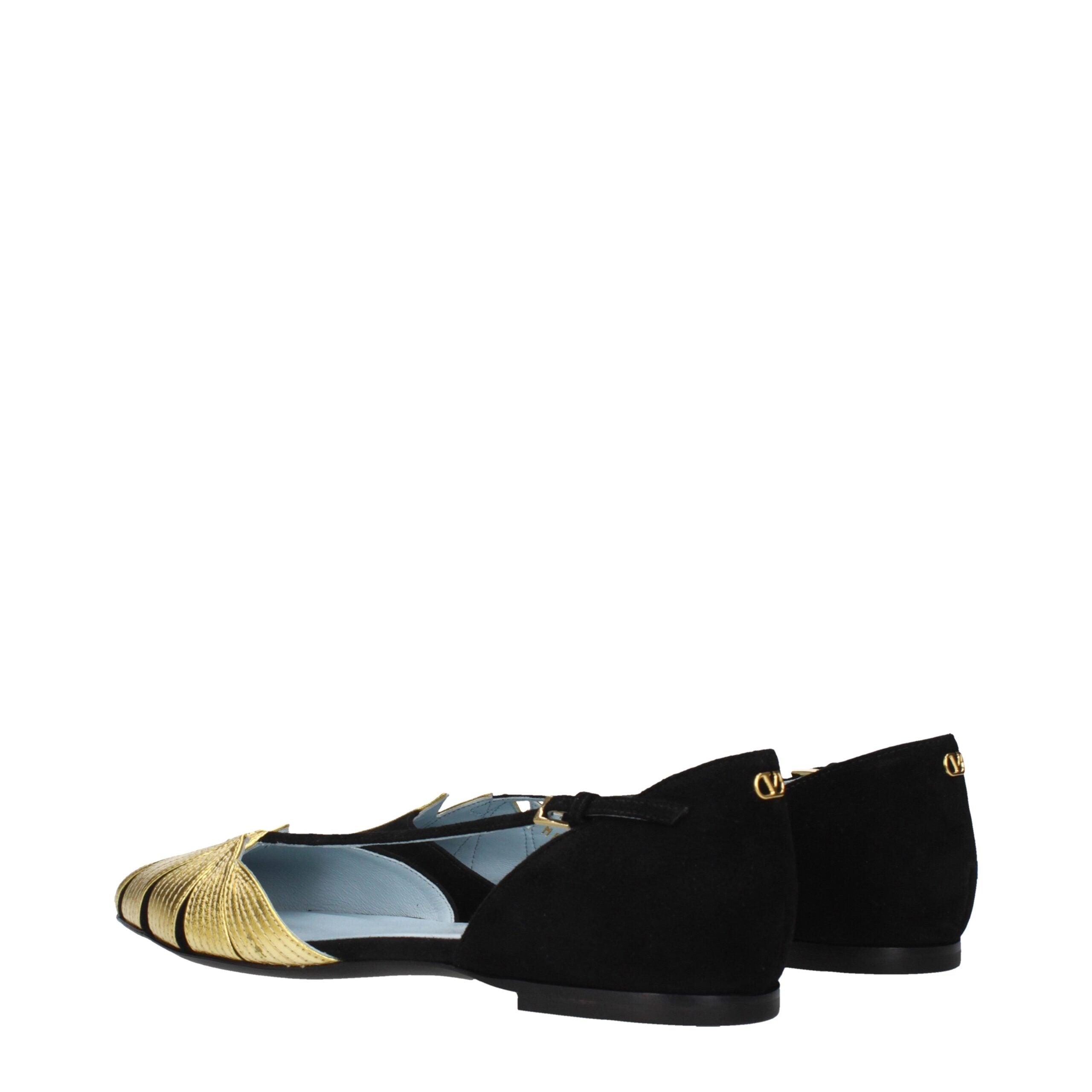 Valentino Garavani Black Leather Flat Sandals Valentino Garavani