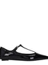 The Attico Black Leather Ballet Flats The Attico