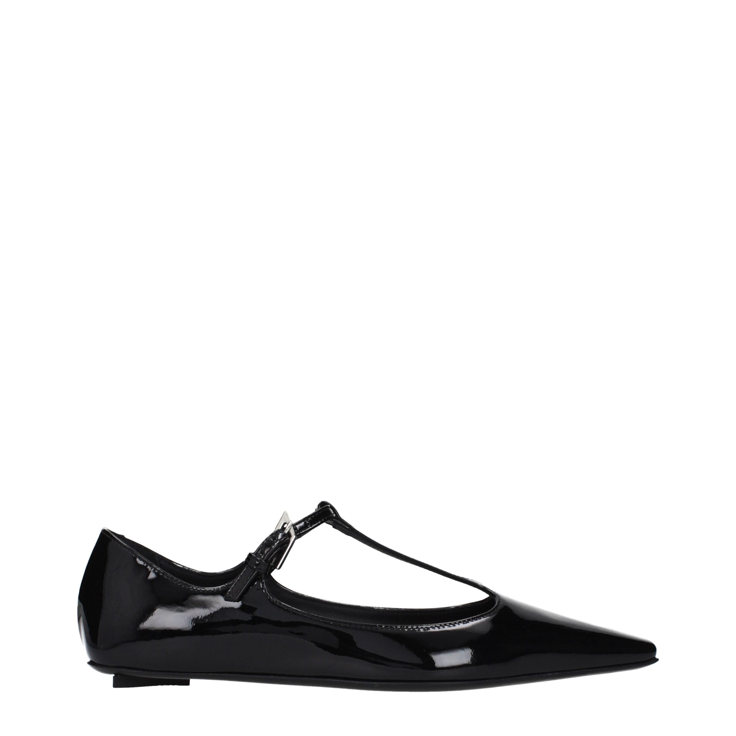 The Attico Black Leather Ballet Flats The Attico