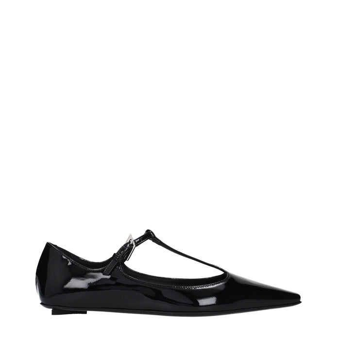 The Attico Black Leather Ballet Flats The Attico
