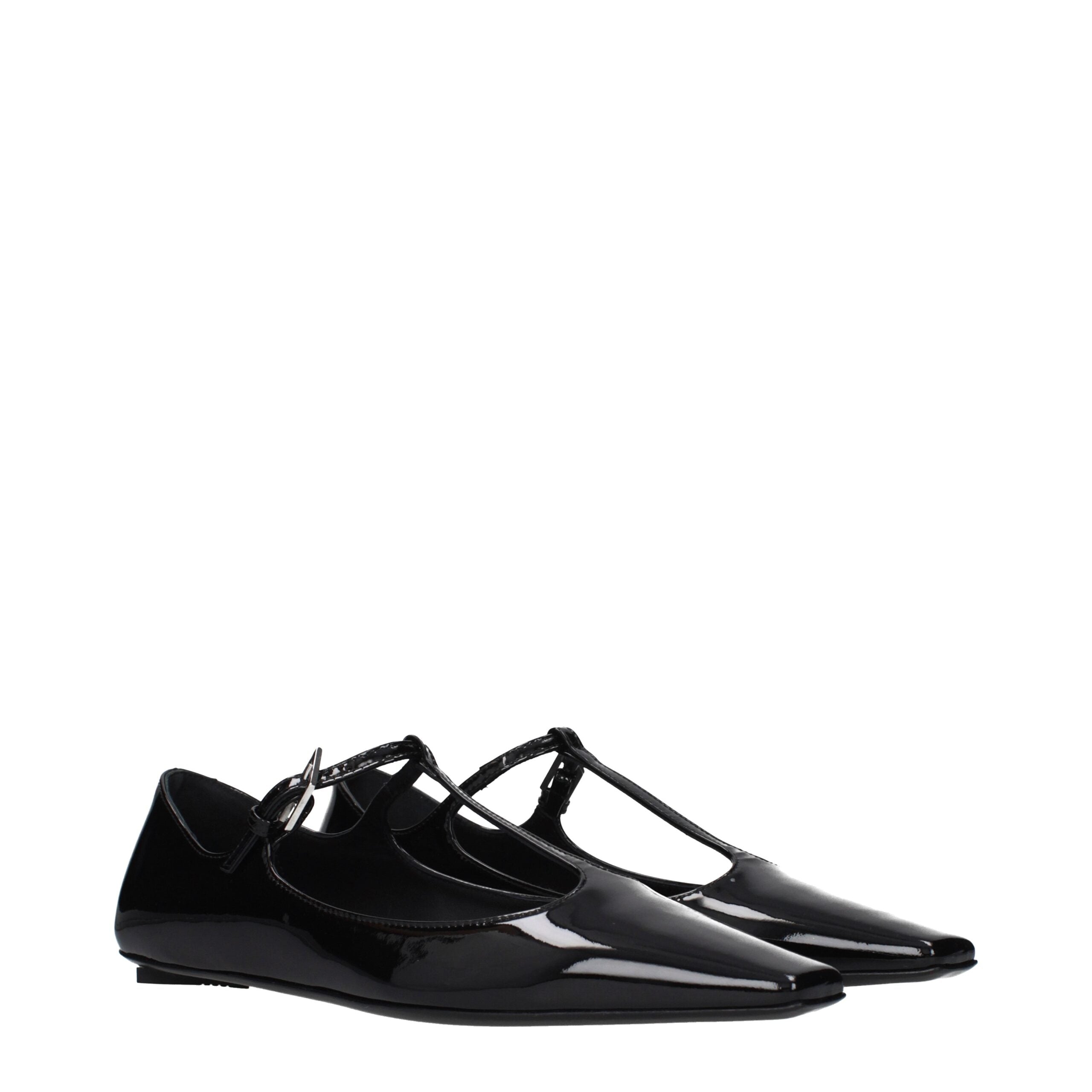 The Attico Black Leather Ballet Flats The Attico