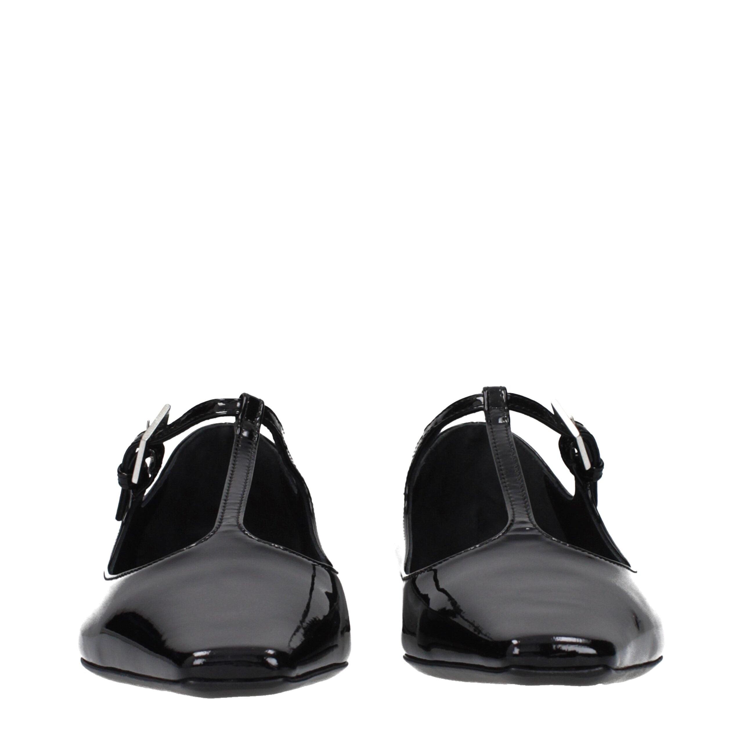 The Attico Black Leather Ballet Flats The Attico
