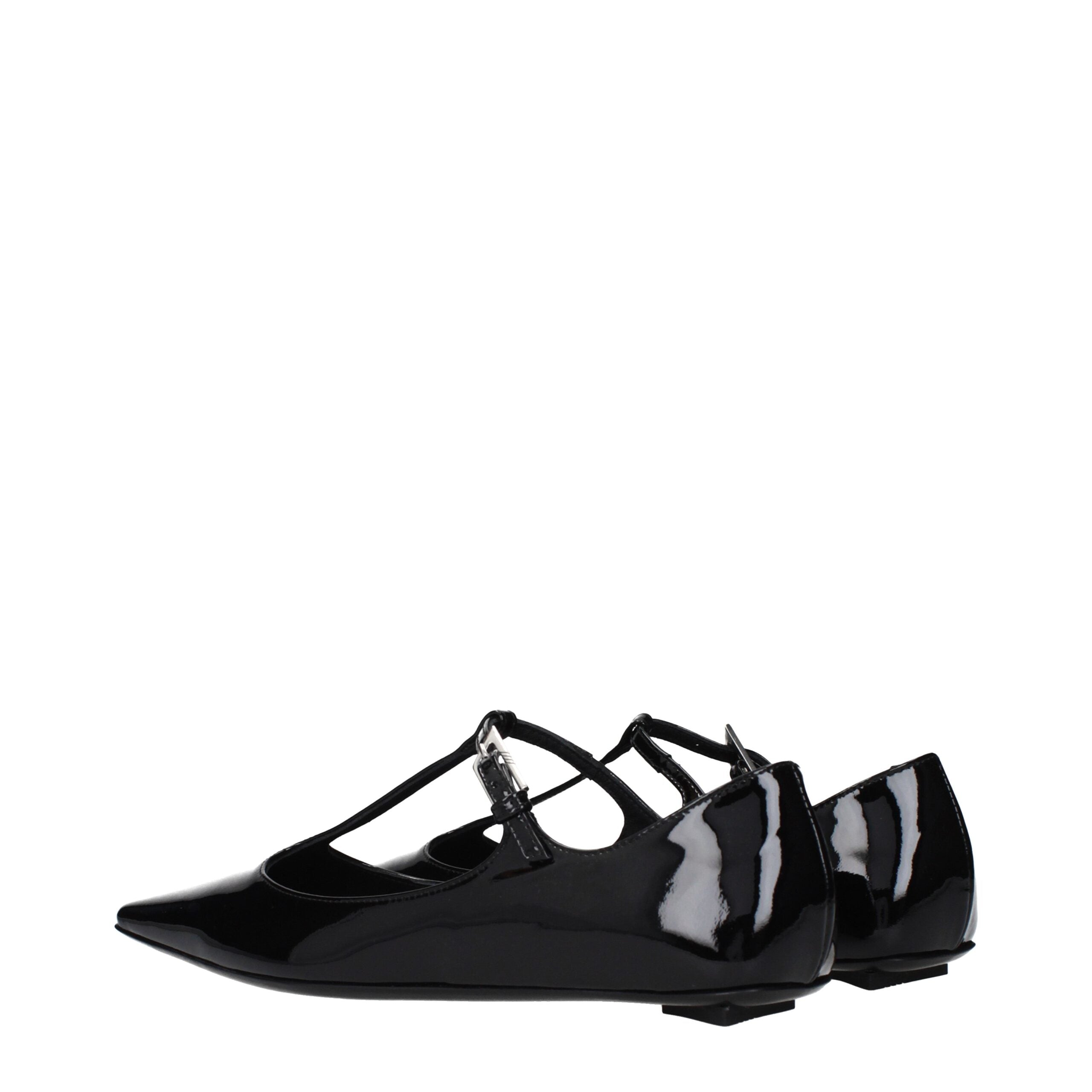 The Attico Black Leather Ballet Flats The Attico
