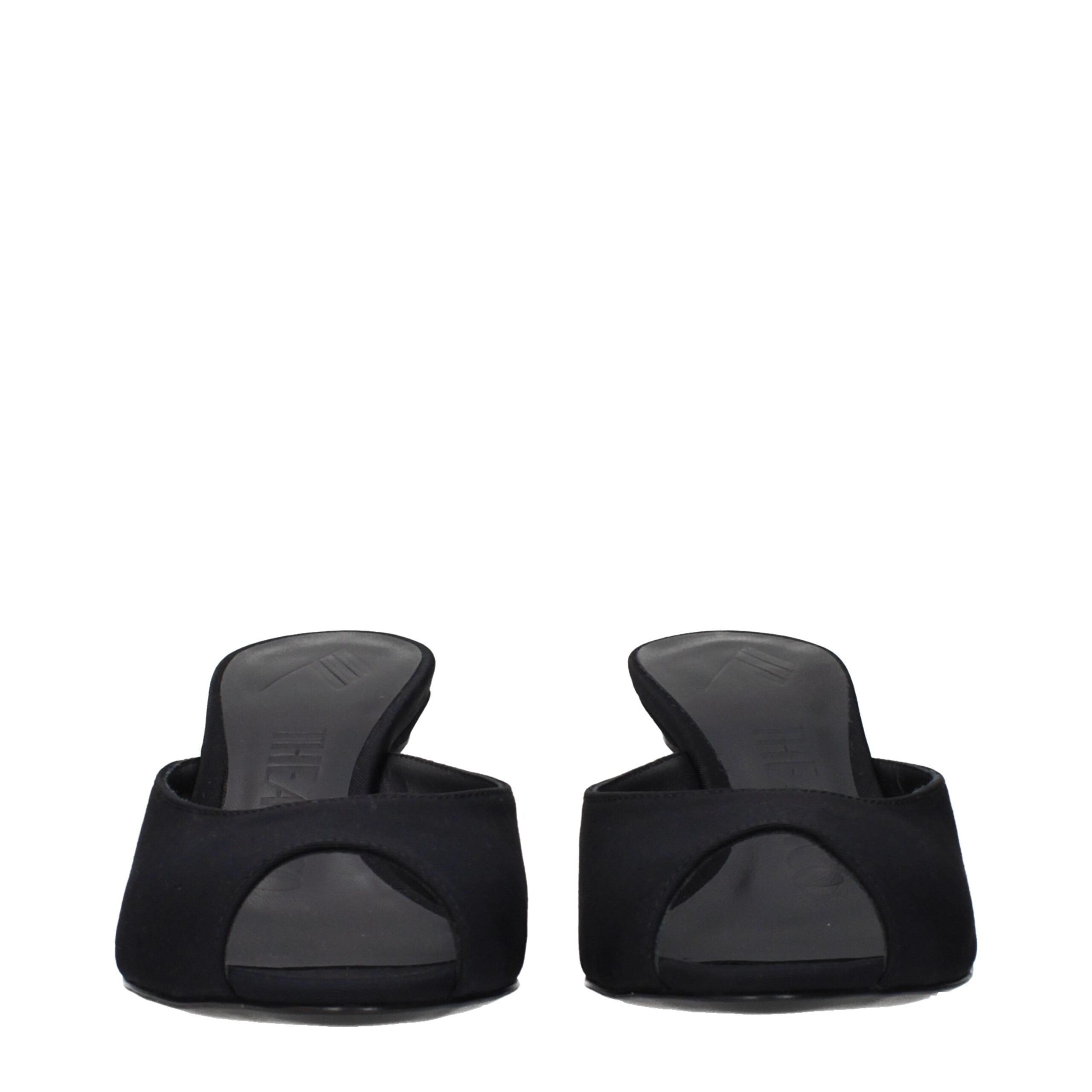 The Attico Black Fabric Flat Sandals The Attico