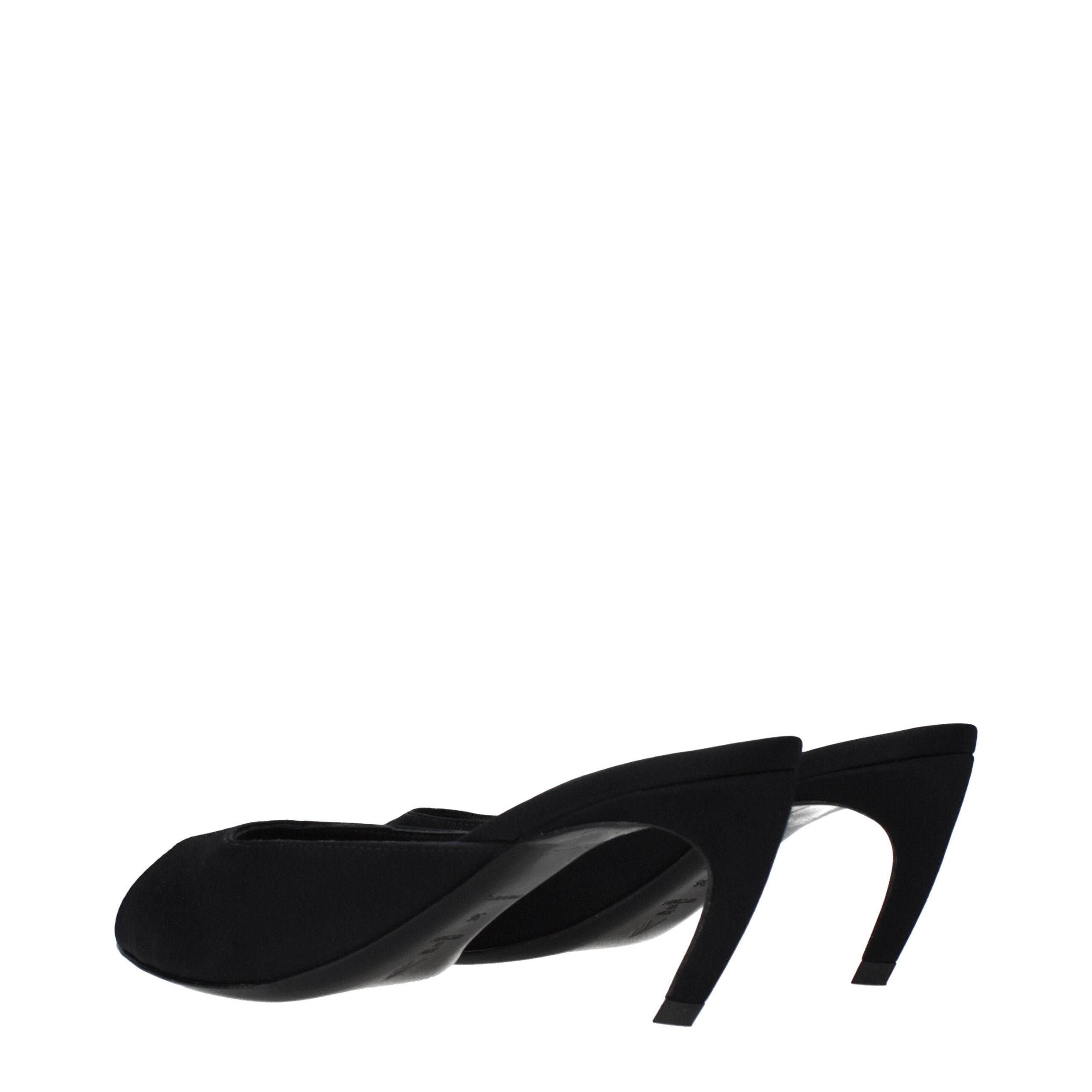 The Attico Black Fabric Flat Sandals The Attico