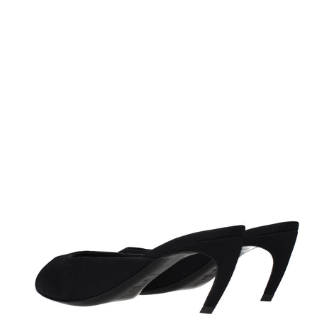 The Attico Black Fabric Flat Sandals The Attico