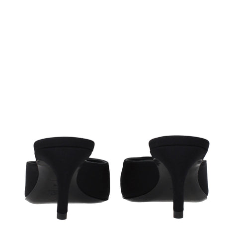 The Attico Black Fabric Flat Sandals The Attico